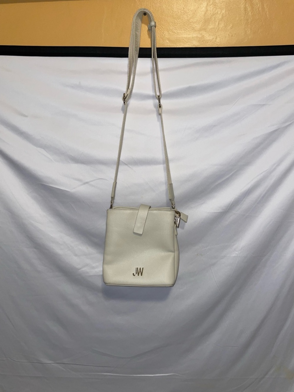 Jason Wu Cream Crossbody Bucket Bag with JW Logo